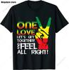 2024 New Rasta Reggae One Love Retro Vintage Sunset Jamaica Vacation Tshirt Womens Round Neck Short Sleeved Top