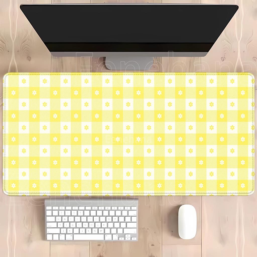 Grid Flower Game Mousepad Game Mat Durable Rubber for Games Mouse Pad Office Friendly Design HD Printing Xmm XXL Desk Mats