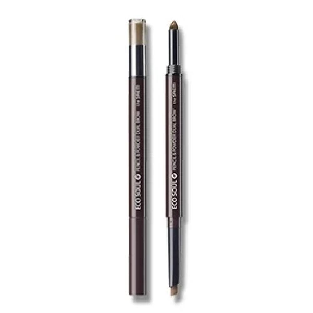 ECO SOUL Pencil & Powder Dual Brow 01 Brown_US 04. Dark brown [pencil] 0.3g + [powder] 0.5g