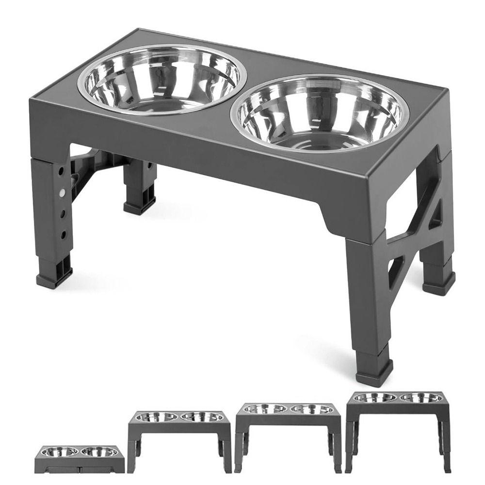 

Нескользящие приподнятые миски для собак, двойные миски для воды из нержавеющей стали для кошачьей еды, средние и большие собаки