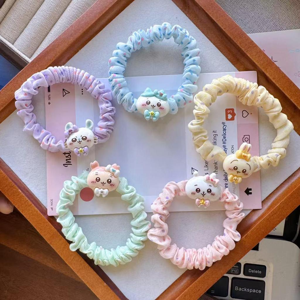 Cartoon Niedlich Chiikawa Hachi Haargummi - Elastisches Haarband mit mädchenhaftem Charme und Dünndarm-Design.