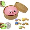 12Pcs Bubble Blowing Steamed Bun Toy with Steamer Cartoon Dumpling Sensory Pinch Fidget Toy Stress Relief Relaxation Decompression Tool