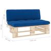 Vidaxl Garden Sofa Middle Section From Pallets, Impregnated Pine Wood
