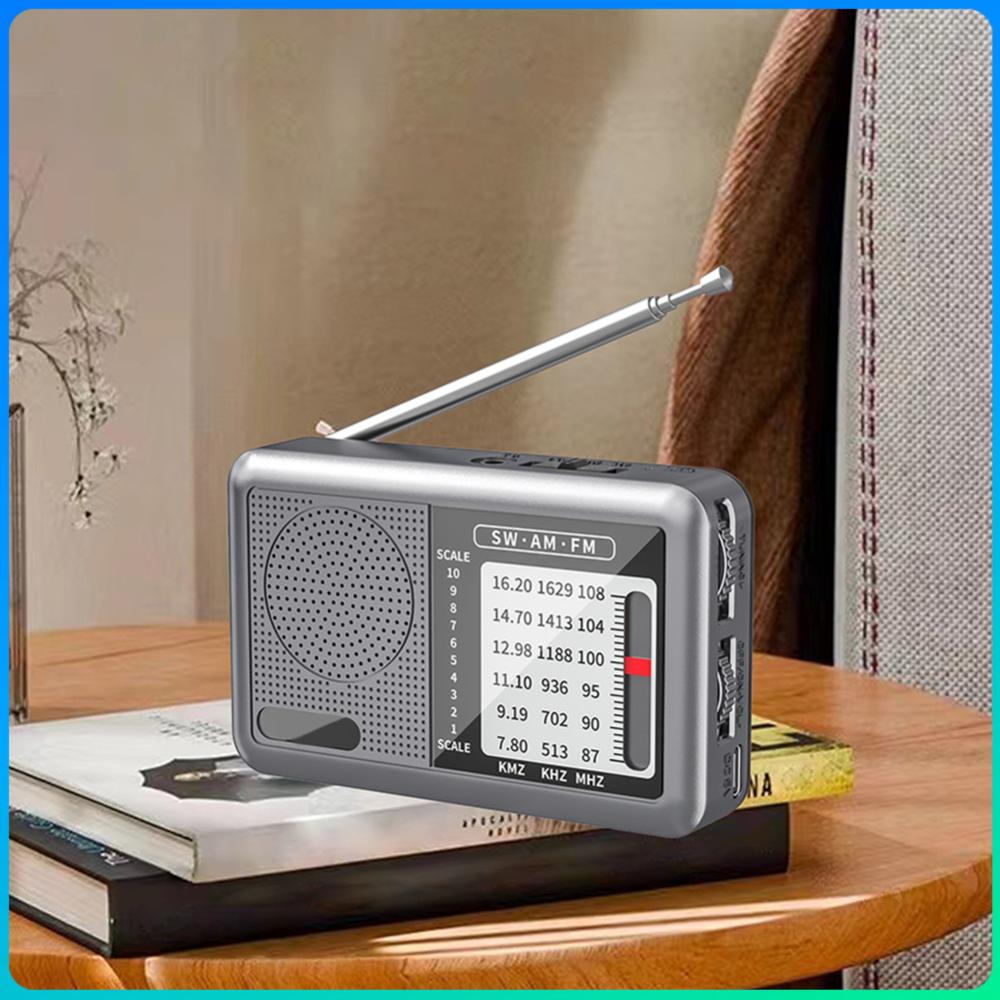 FM AM SW Radio with Rechargeable Battery and Earphone Pocket Radio for Indoor Outdoor Gifts for Seniors Elderly