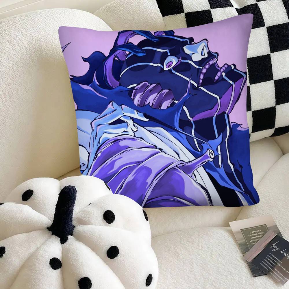 Anime BLEACH Thousand-Year Blood War Pillow Case Square Pillow Bedroom Sofa Leisure Comfort Cushion Car Home Decoration 16x16Inch blue