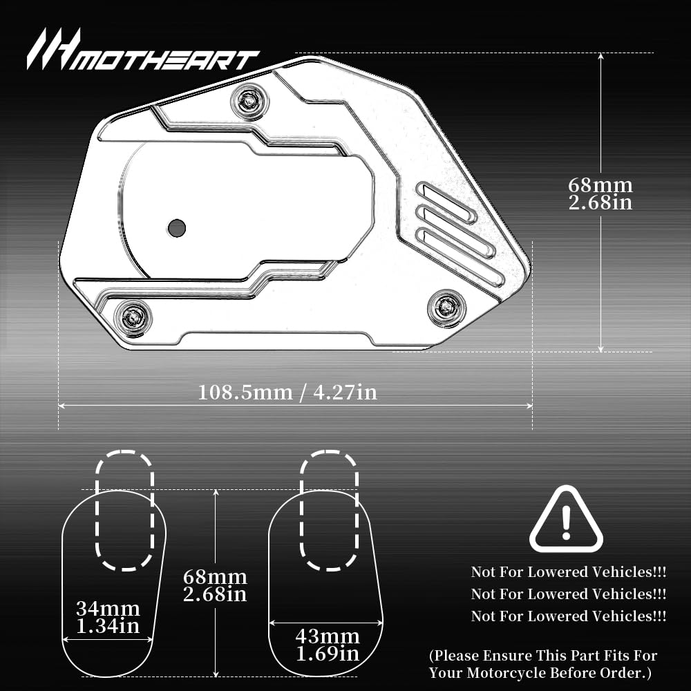 MotHeart Seitenständer Stützplatte für R1250GS 2019-2023 R1250GS Adventure 2019-2024 Motorradständer-Assistent
