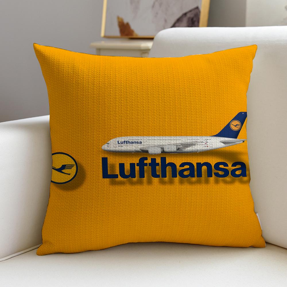 Premium LLufthansaS Cushion Cover Breathable and Skinfriendly Linen Pillowcase Square Removable and Washable Cushion