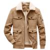 Men's Autumn/Winter 2025 Corduroy Lambswool Jacket - Thickened Warm Outerwear for Middle-Aged Men