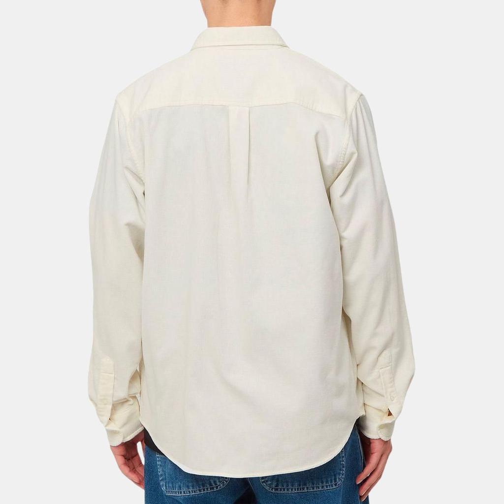 Carhartt WIP SS22 Madison Cord Shirt Logo Single-Breasted Shirt Men Shirts White I030580-0D3-XX