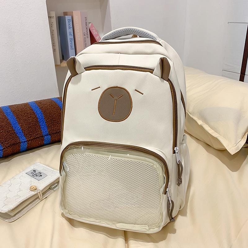 School bag female new cute ugly cute cartoon pain layer backpack high value primary and secondary school students large capacity backpack male