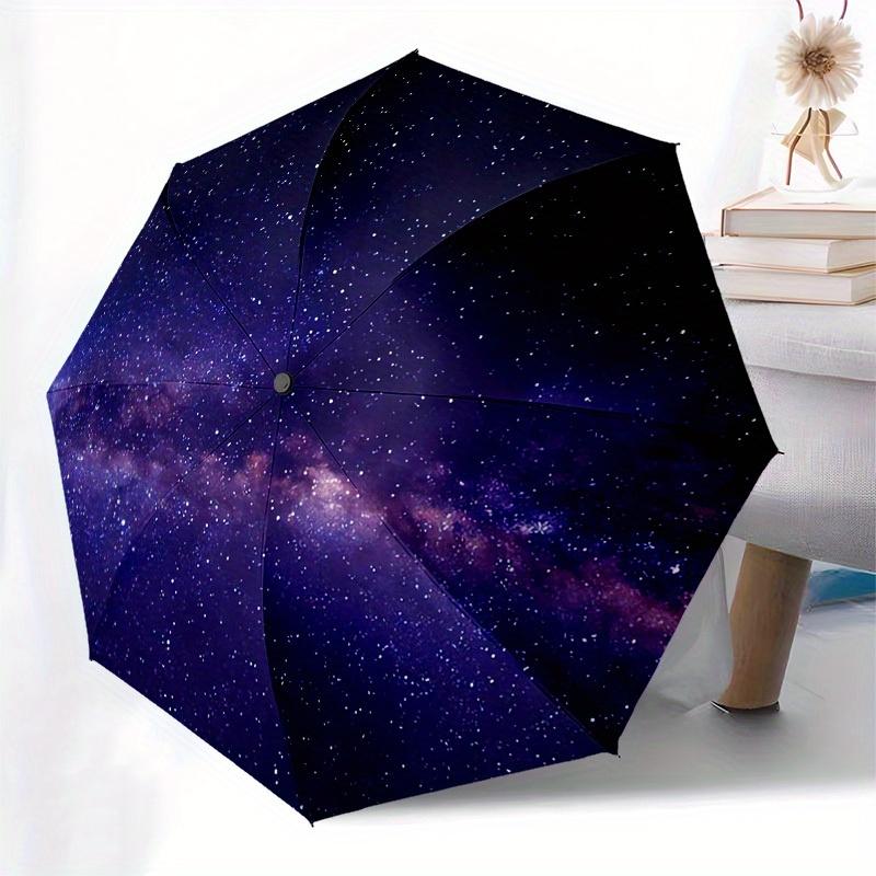 1 Stück Galaxie-Themen-Regenschirm, Hochwertiger Regenschirm, Automatisches Öffnen und Schließen, Multifunktionaler Regenschirm G0811155