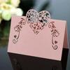 20 STK/Pose Rosa/Lilla Hjerteformede Bordkort Bryllupsnavnkort for Festborddekorasjon Bryllupsdekorasjonstilbehør