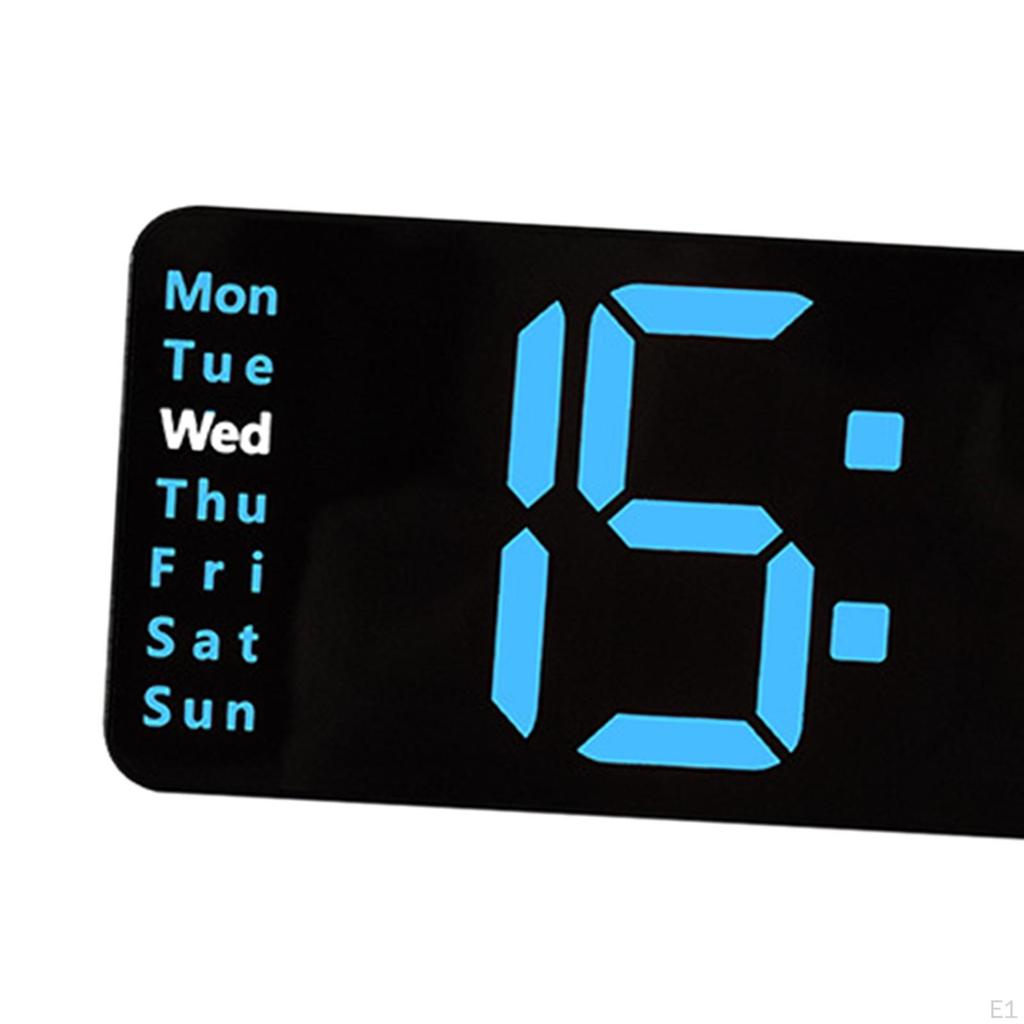 LED Electronic Clock with Time Date Week Temperature Display Silent for Cafe