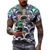 Moda Nuovo Retro Stile nazionale magliette grafiche Tendenza estiva Uomo Casual streetwear Personalità harajuku Stampa O-Collo Tees Top