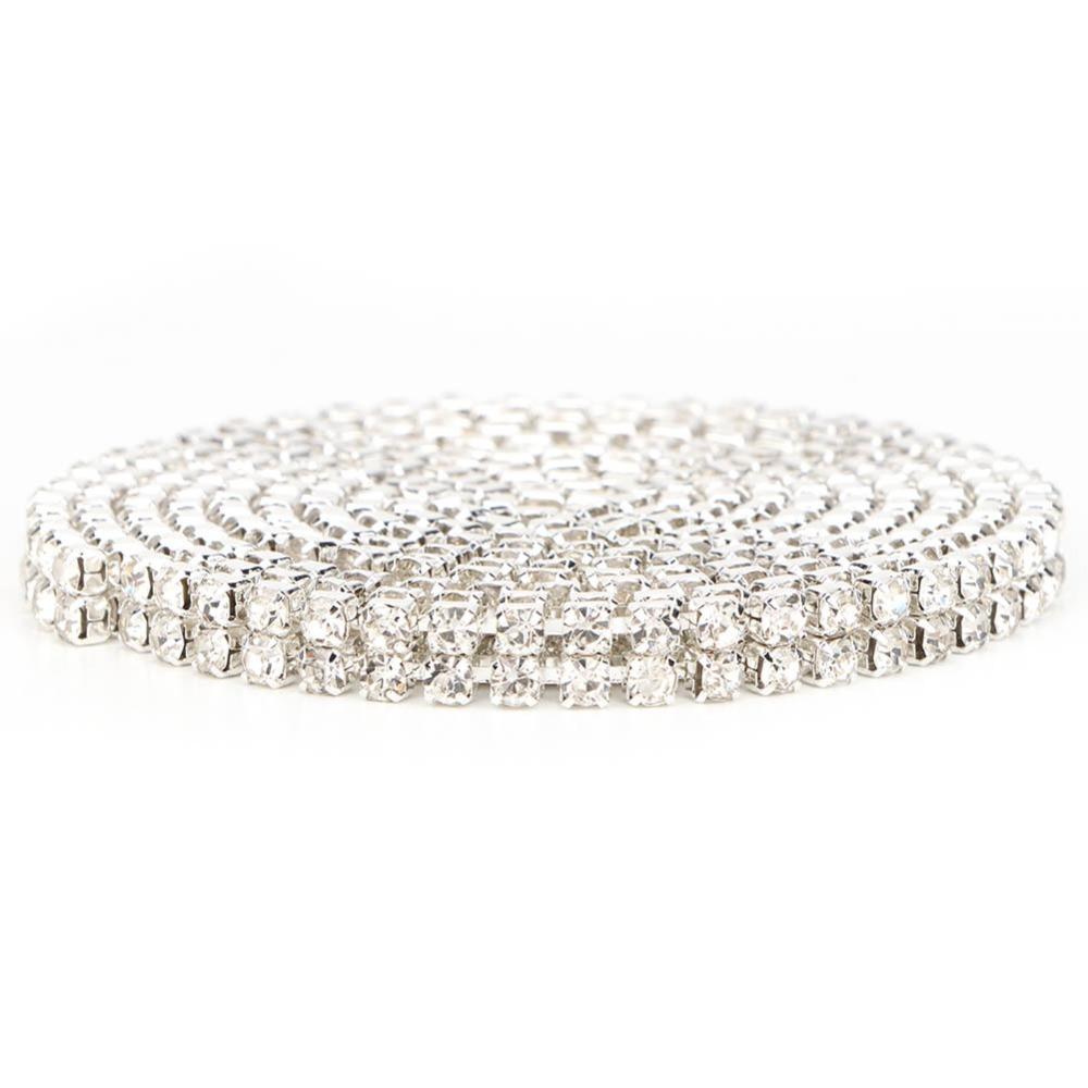 1pcs 3mm Rhinestones Rhinestone Chain Ribbon 2 Row Design DIY Wrap Roll Ribbon For DIY Crafts