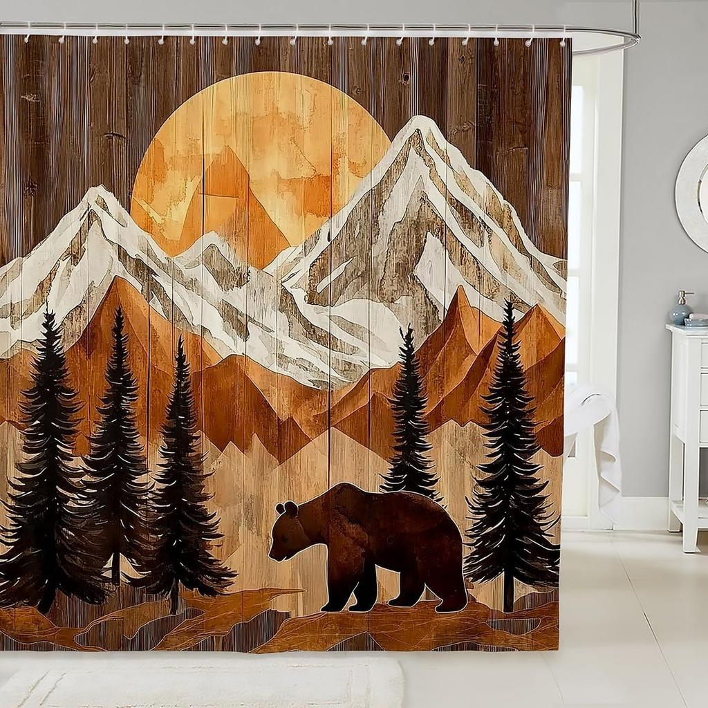 Kids Cute Capybara Shower Curtain for Bathroom Decor Japanese Cherry Blossoms Flowers Bath Curtain for Boys Girls Teens Cartoon