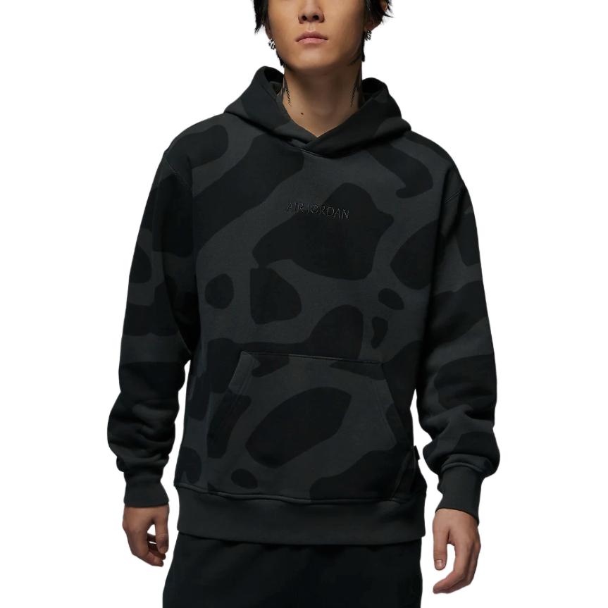 Jordan Wordmark Air Hooded Fashion Pullover Comfortable Long Sleeve Sweatshirt Men sweatshirt Black HF0042-045