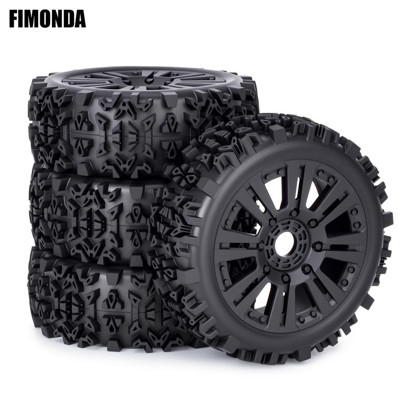 4pcs 121*43mm 1/8 RC Car Off-Road Buggy Tire 17mm Hex for ARRMA Typhon Talion Traxxas Redcat Team Losi Kyosho HPI HSP VRX