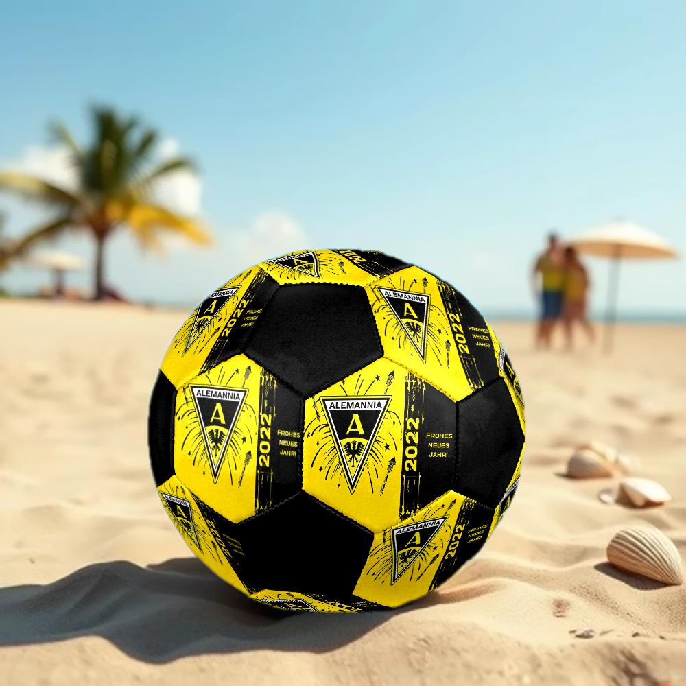 Alemannia Soccer Ball Colorful All Ages Machine Stitched PVC Competition Ready Durable High-Bounce.SIZE5