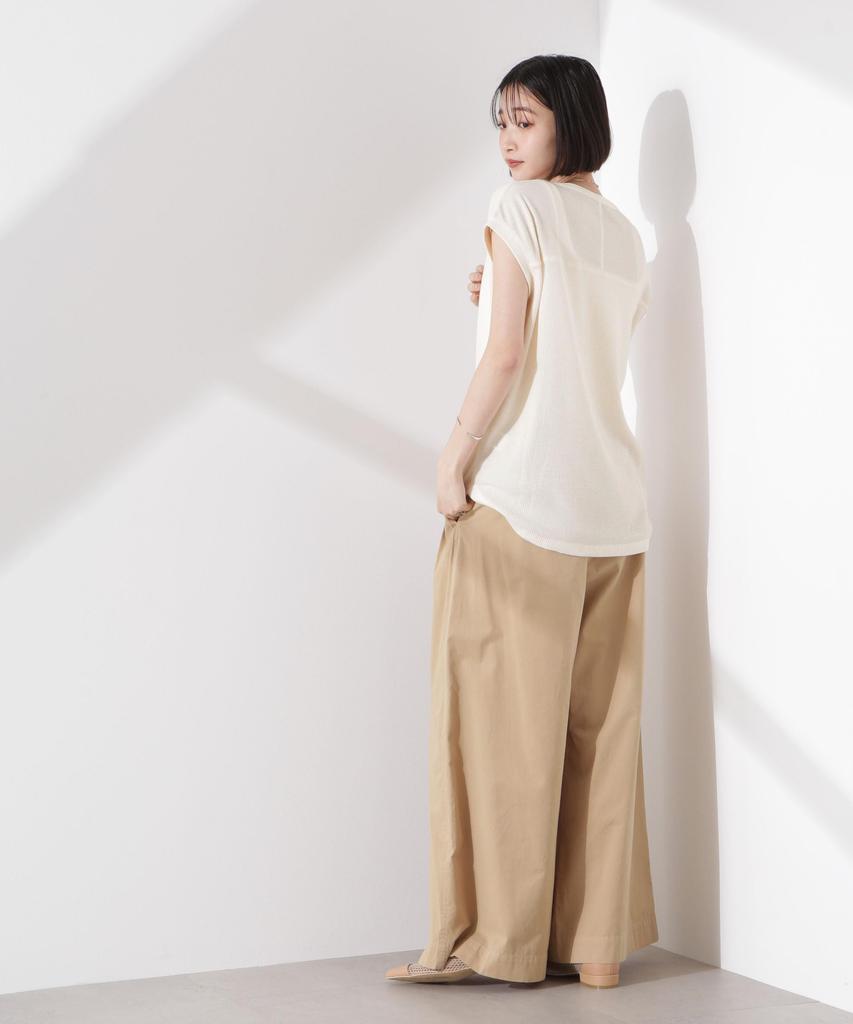 Nano Universe Women's Waffle Henley Sleeveless Top, Oatmeal, Size F 033, 673-5124311