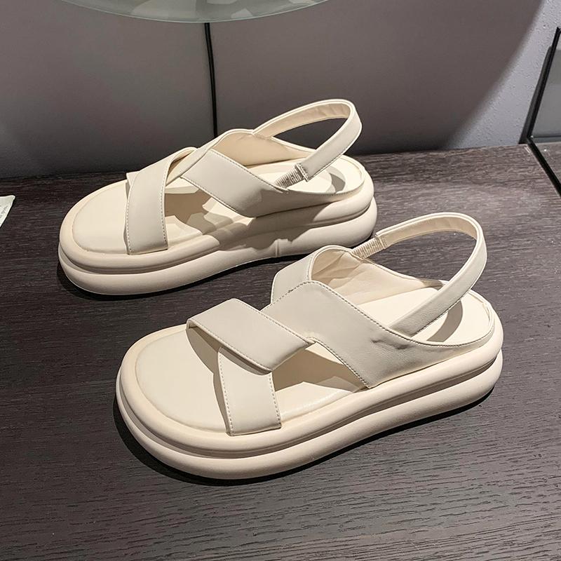Fashion 2024Summer New Casual Fashionable Platform Sole Running Shoes Comfortable Non-slip Heightening Flat Bottom Women's Sandals