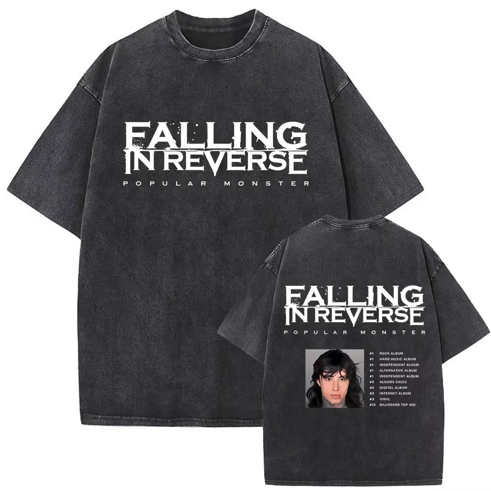 

Rock Band Falling in Reverse Washed Vintage T Shirt Men Women Casual Oversized Tshirt High Quality Cotton T-shirts 3XL