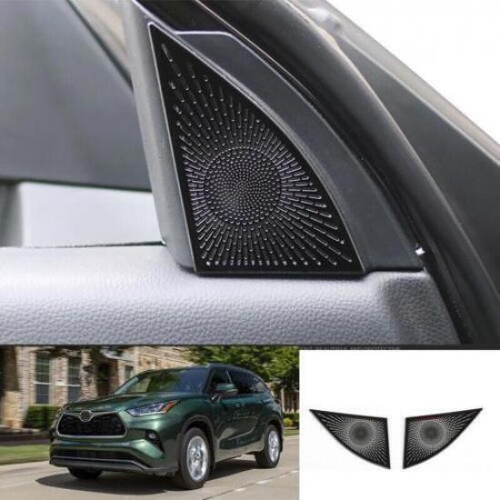 For Toyota Highlander - Black Titanium A pillar Speaker Cover Trim 2pcs