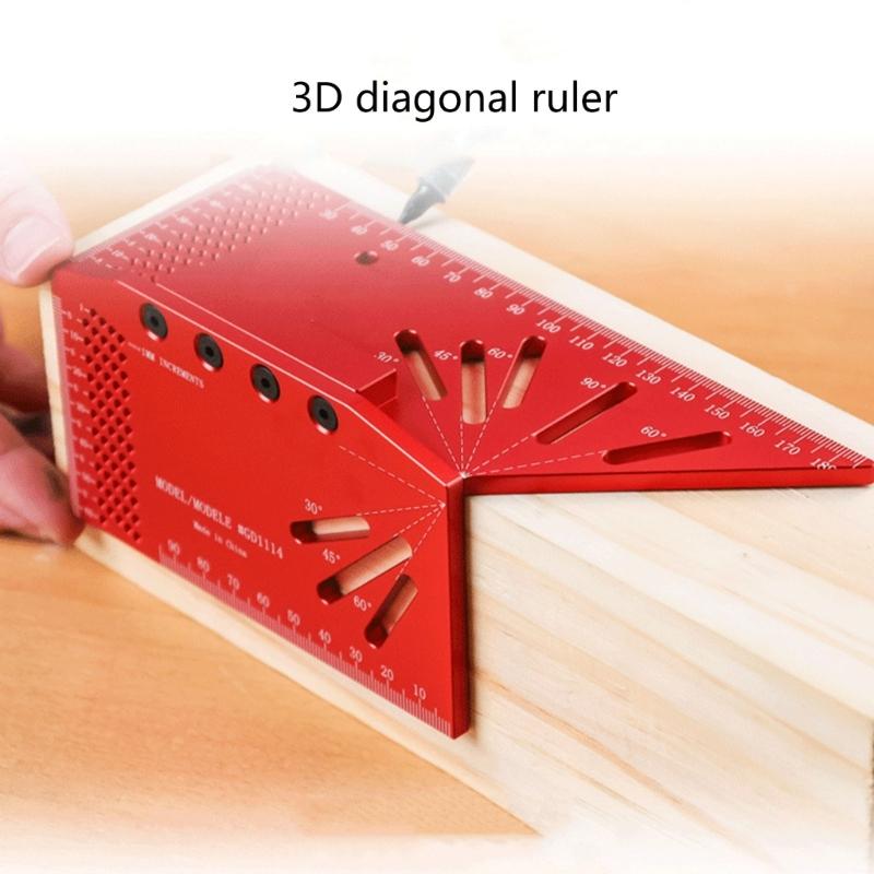 Multifunctional Square Measurement Ruler Mitre Measure Tool 30/45/60/90 Degree Protractor Square