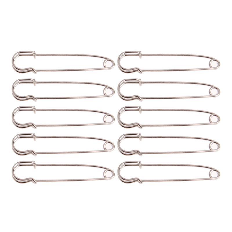 10 Pieces DIY Safety Pins Blanket Pins Spring Lock Pins for DIY Brooch Making