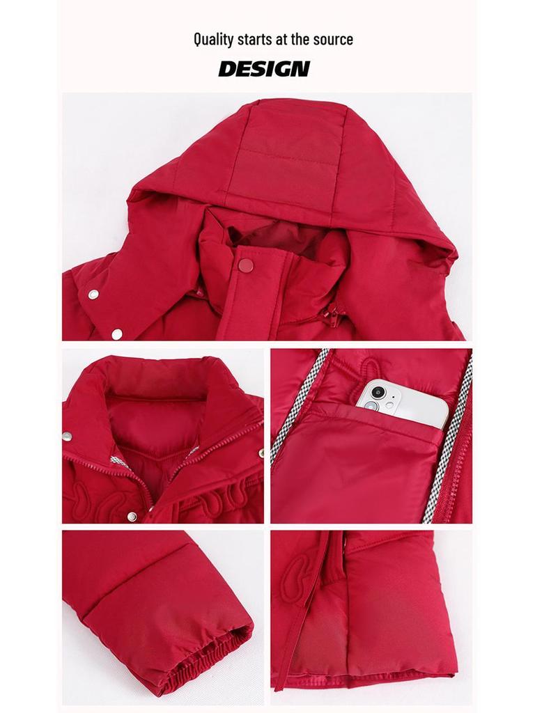 Mom's 2025 Winter Short Cotton Jacket: Women's Middle-Aged & Elderly Embroidered Thickened Fashion Coat