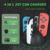 4 In 1 Controller Charger Charging Dock for Nintendo Switch / Switch OLED Joycon, with LED Indication and Charger Cable