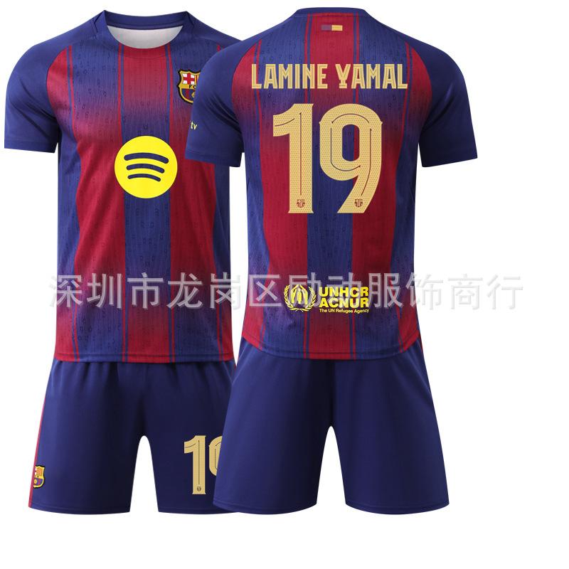 26 sezóna 10 Messi Ne. 19 Yamal dres sportovní dres Barcelona domácí Liga mistrů fotbalový dres sada