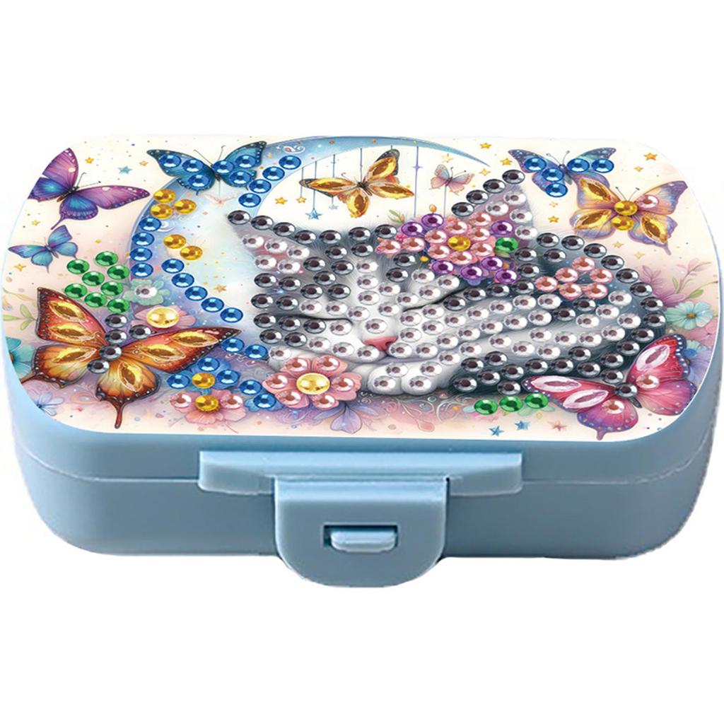 Diamond Art Painting Vitamin Multi-Compartment Organizer Box Six-Compartment for Outdoor Sports Business Trip Or Handbag