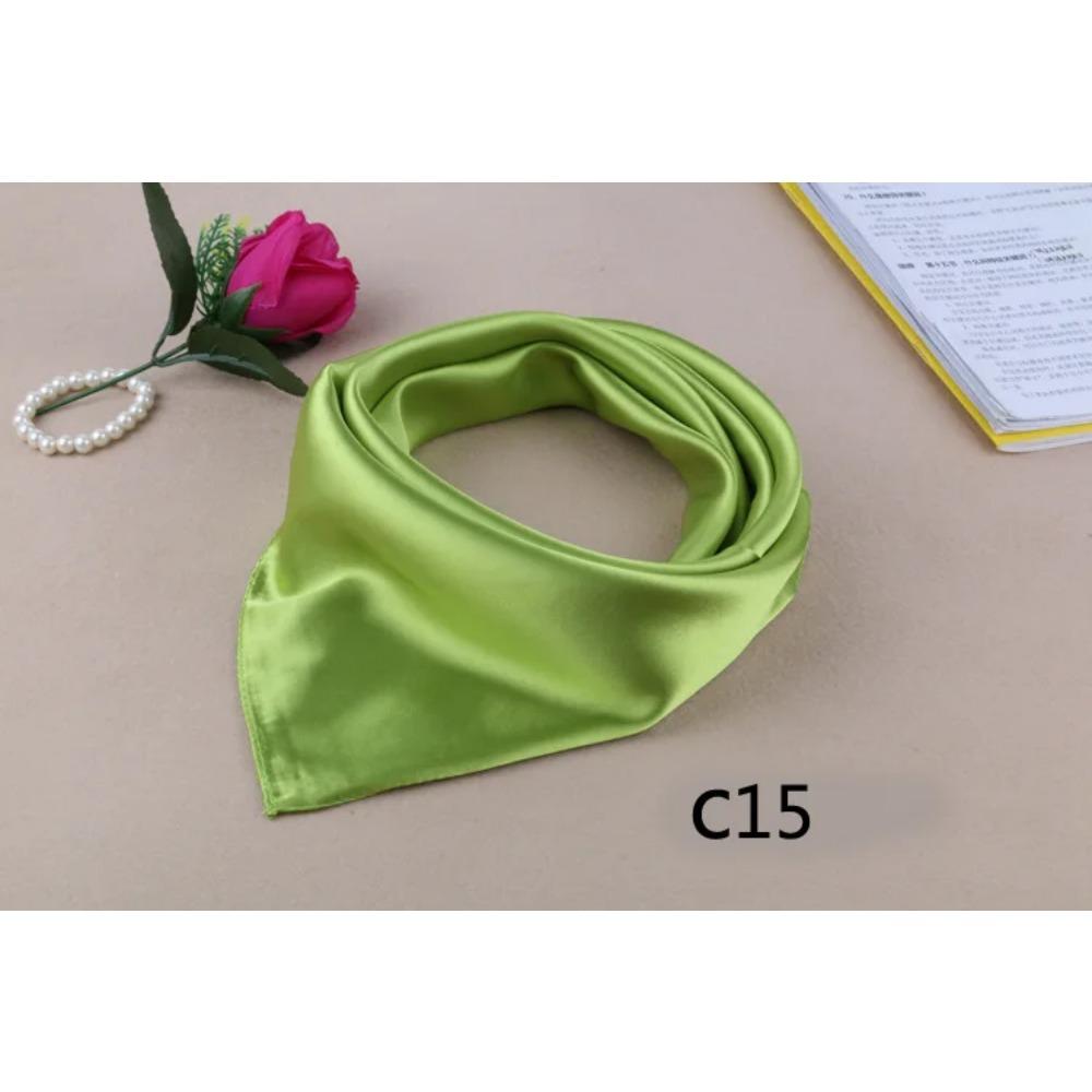 WZCX 60*60cm Damen Einfarbig Seidenschal Frühling Herbst Mode Neu Einfache Quadratische Schals für Damen Damenschal