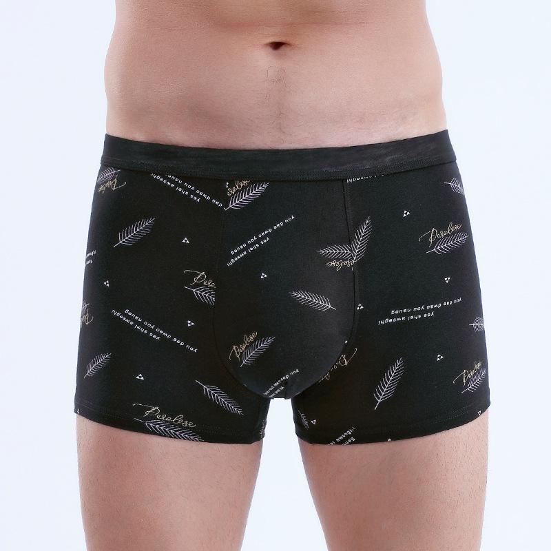 Men's Pure Cotton U-shaped Flat Angle Pants with Three-dimensional Printing At The Waist Men's Underpants Men’s