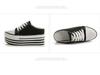 New Women's Height-Enhancing Canvas Slippers: Round Toe, Lace-Up, Thick-Soled Casual Shoes for Spring & Summer