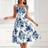 Short Suspender Dress Bohemian Summer Dress Women Sleeveless Floral Printed Holiday One Piece