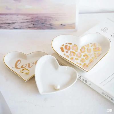 Ceramic Nordic Creative Ceramic Plate Snack Plate Fruit Plate Jewelry Plate Love Tray Valentine's Day