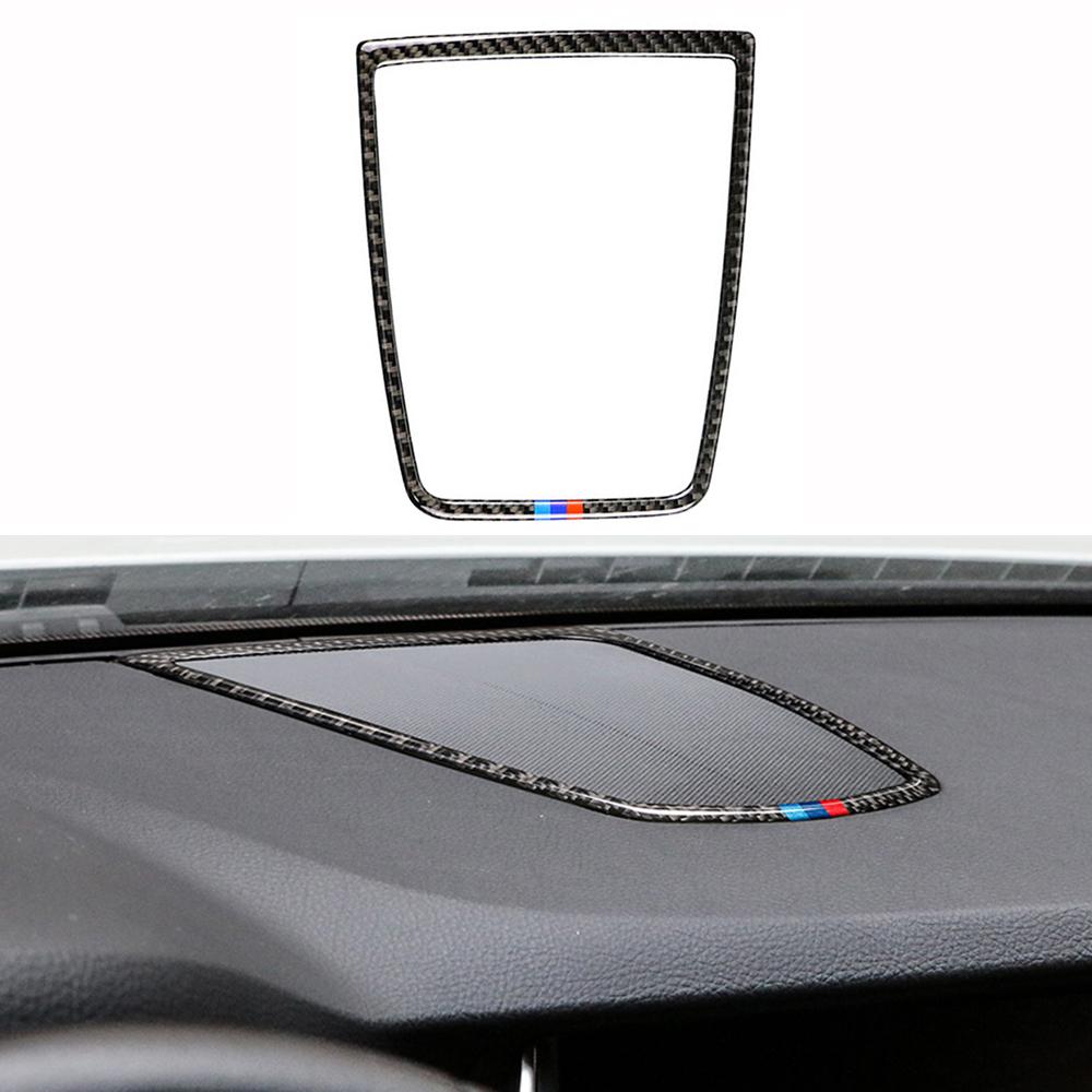Carbon Fiber Auto Dashboard Speaker Panel Frame Cover Sticker Decoration Part For BMW F07 5GT 2010-2016 Car Interior
