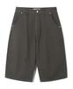 BASEMOMENT Cinch Back Curved Bermuda Pants Mocha Smoke