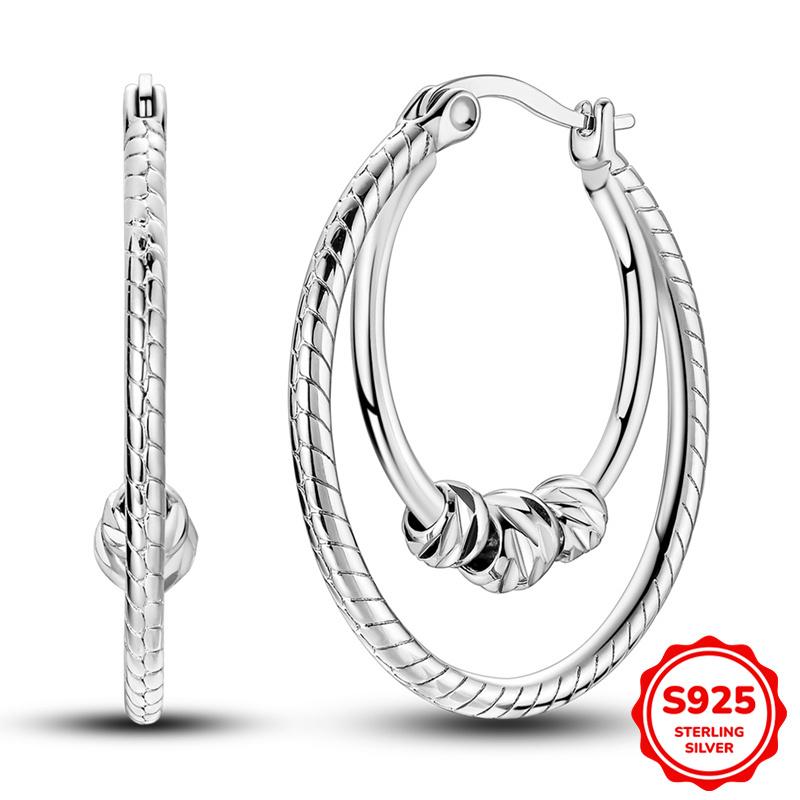 925 Sterling Silver Cubic Zircon Earrings Double  For Women Heart Star Moon Earrings Elegant Birthday Jewelry Gifts