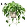 Versatile Plant Wall Decorations Watercolor Potted Stickers, PVC Waterproof Hanging Pothos/Daisy Decals, Removable Easy Peel And Stick Home