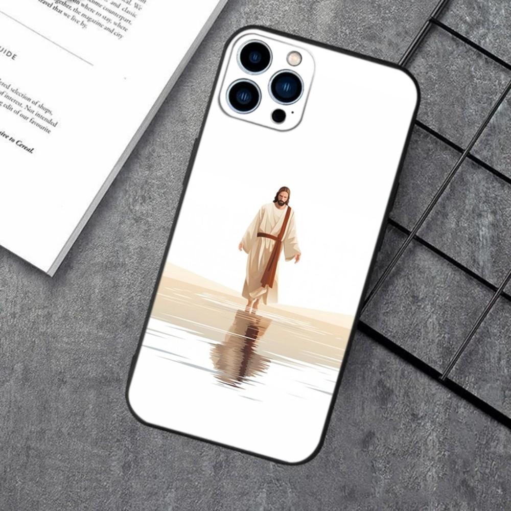 Geloof Christelijke Religieuze Jezus Telefoonhoesje Voor Apple iPhone 15,14,13,12,11,XS,XR,X,8,7,Pro,Max,Plus,mini Siliconen Zwarte Cover