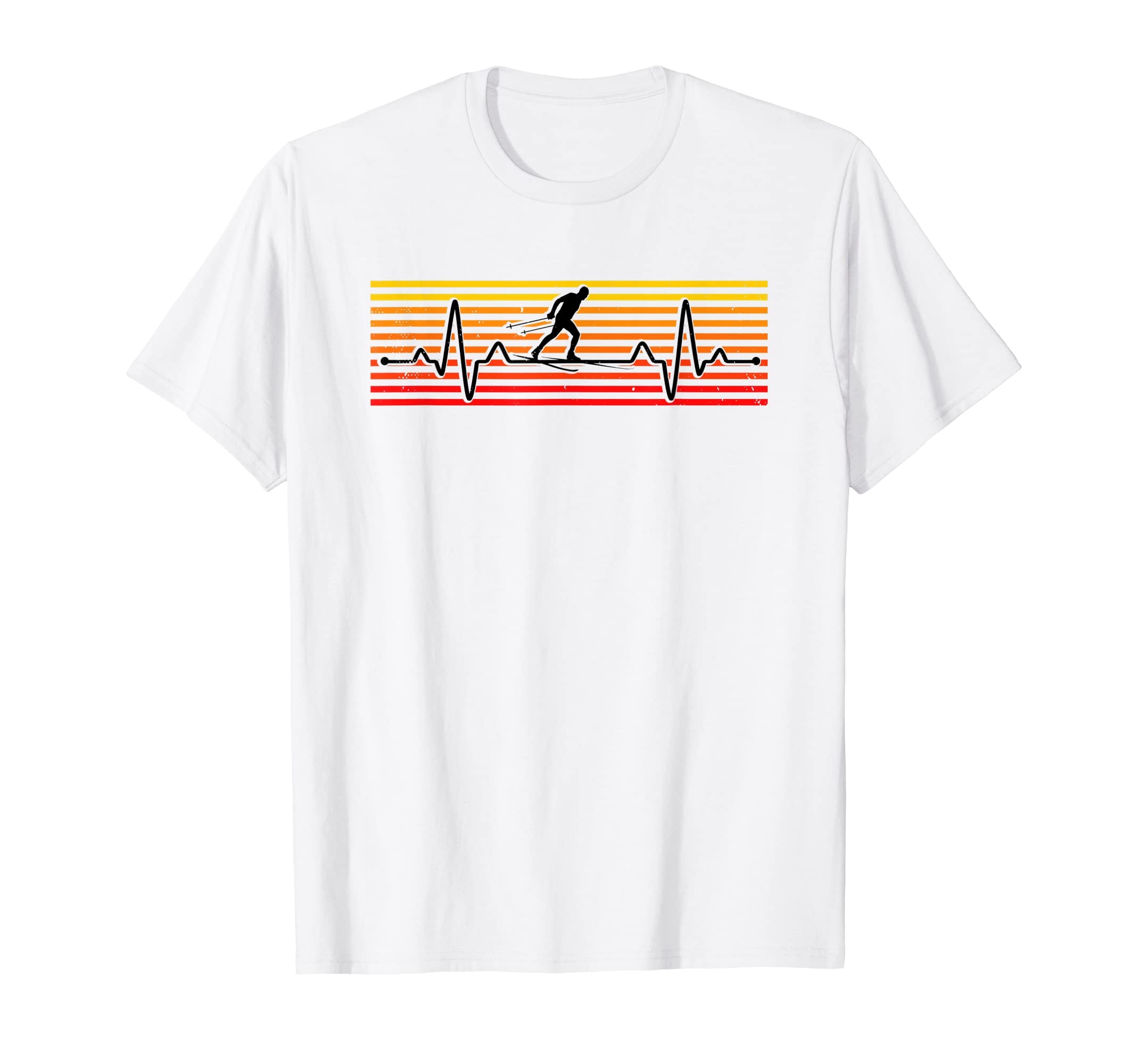 

Heartbeat Cross Country Skiing Winter Sports Biathlon Skiing T-Shirt белый