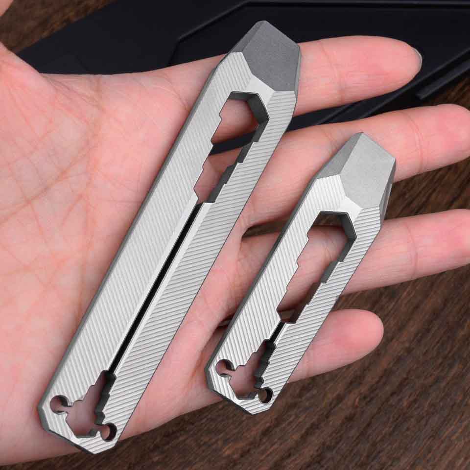 66/100mm TC4 Titanium Alloy Crowbar Multi-functional Adjustable Wrench Portable Keychain Pocket Tool Hanger Pry Bar EDC Tool