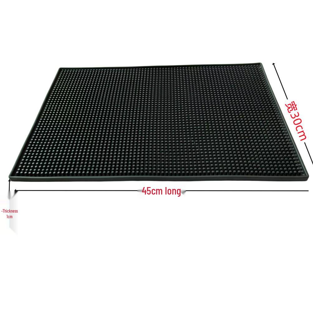 Black Non-slip Heat-insulating Rubber Bar Mat and Teaware Drainer Coaster