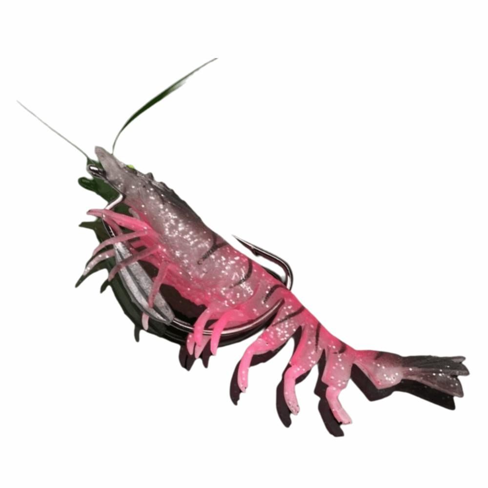 9.5cm Length TPE Shrimp Fishing Lures 10g Weight Pre-rigged Fishing Jigs  Bass Fishing 5#