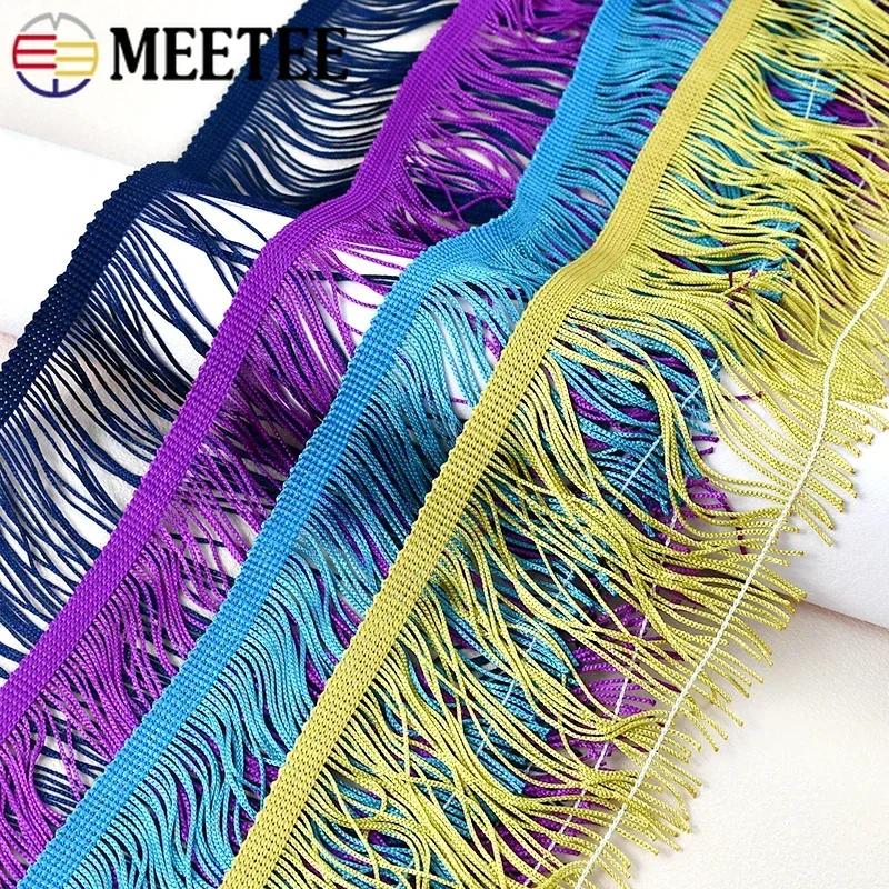 10M 10-30cm Meetee Fransar Tofsar Fransade Väskor Dekorativa Garner Fransar för Gardiner Kläder Spetsband Tygaccessoarer