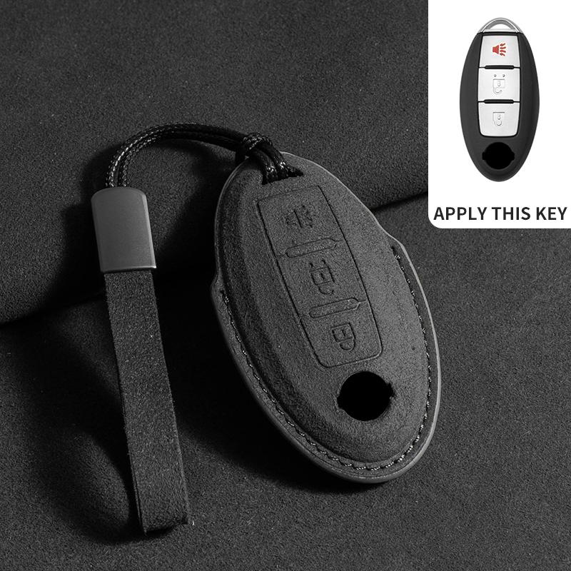 Suede Car Key Case For Nissan Rogue XTrail T32 T31 Qashqai J11 J10 Kicks Tiida Pathfinder Murano Juke Sentra Maxima Rogue Armada