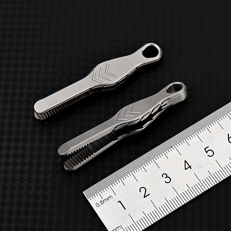 2025 NEW TC4 Titanium Steel Tweezers Multifunction With Corkscrew CNC Machining Clips Keychain Pendant Tool Outdoor EDC Gadget